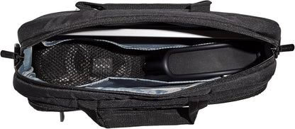 Amazon Basics Laptop Tablet Carrying Case with Shoulder Strap and Grab Handles, 14-inch, Black, Compartments for Storage