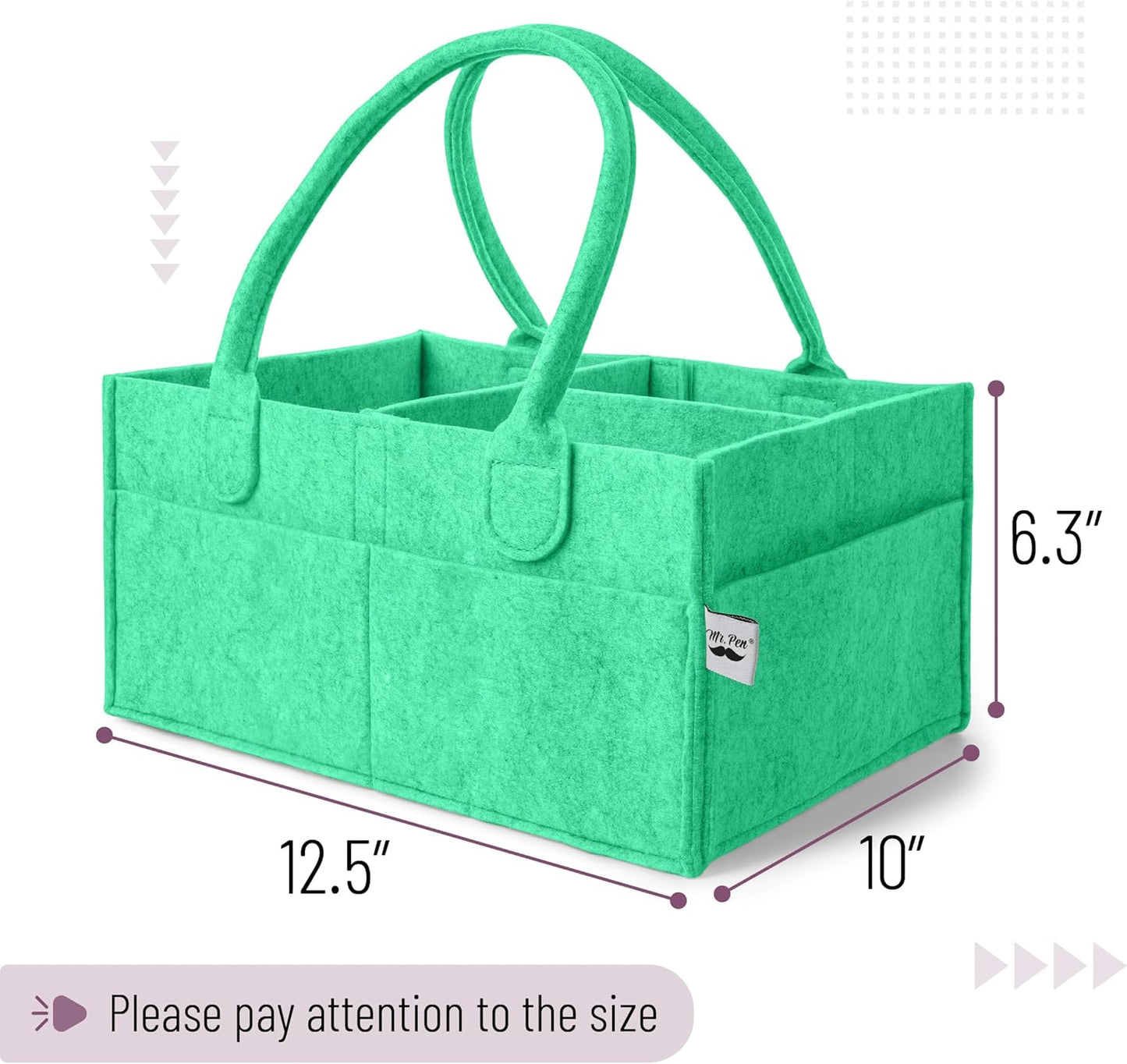 Mr. Pen- Baby Diaper Caddy Organizer, Gray, Medium, Nursery Storage Bin and Car Organizer for Diapers and Baby Wipes