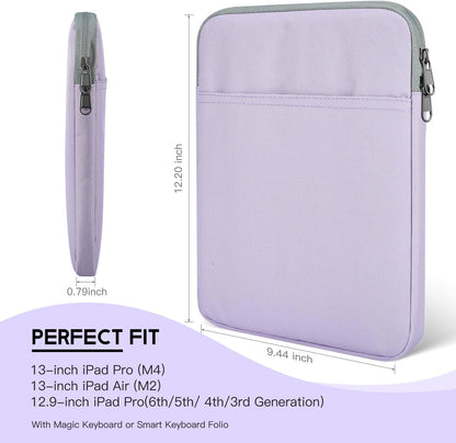 9-11 inch Tablet Sleeve Case for Fire Max 11 Tablet/Kindle Fire HD 10 Plus 10.1", iPad Pro M5 M4 /A16 11-in, iPad Air M2 M3 M4, 10.2 10.5 10.9 iPad Air, Galaxy Tab A9+ Plus, Fit Magic Keyboard -Purple