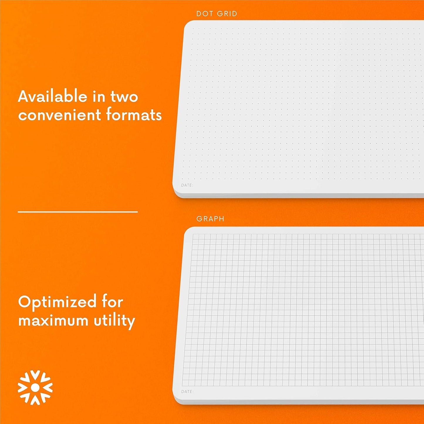 Notsu Dot Grid Desk Notepad 2 Pack | Minimalist Dotted Memo Mouse Pads with Premium Thick Paper, Small 5.5" x 8.5"
