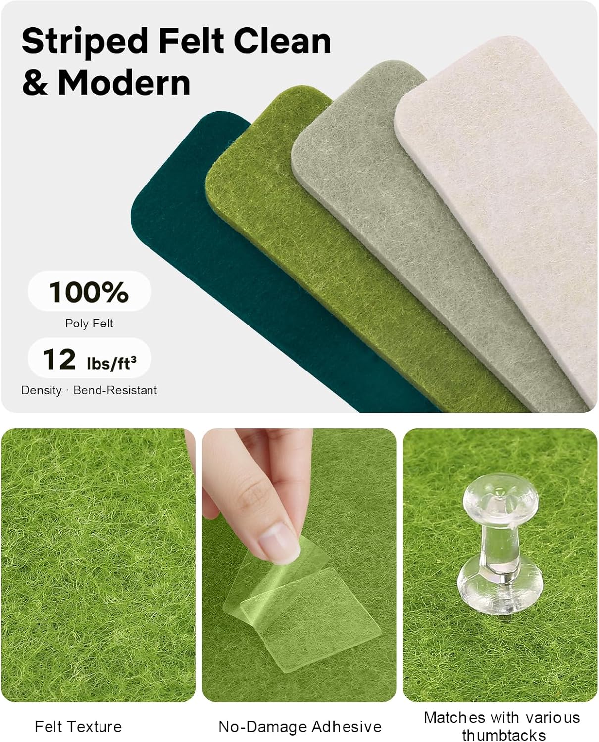 Small Cork Bulletin Board Tiles, Felt Wall Decor and Office Desk Accessories for Vision, Message Center, Picture and Prayer Board, Dorm, Room, Home Office Essentials and Organization(Linen Dusk)