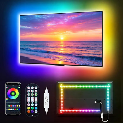 MATICOD LED Lights for TV Led Backlight, 9.84ft RGB Led Strip Lights USB TV Lights Behind 32-43in, APP Remote Control Music Sync TV Led Light for Bedroom Gaming Home Décor
