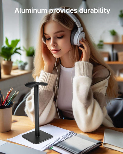 Sleek Modern Headphone Stand for Desk - Easy Assembly & Disassembly - Exquisite Craftsmanship Headset Holder for All Type PC Wireless Gaming Headset (White)