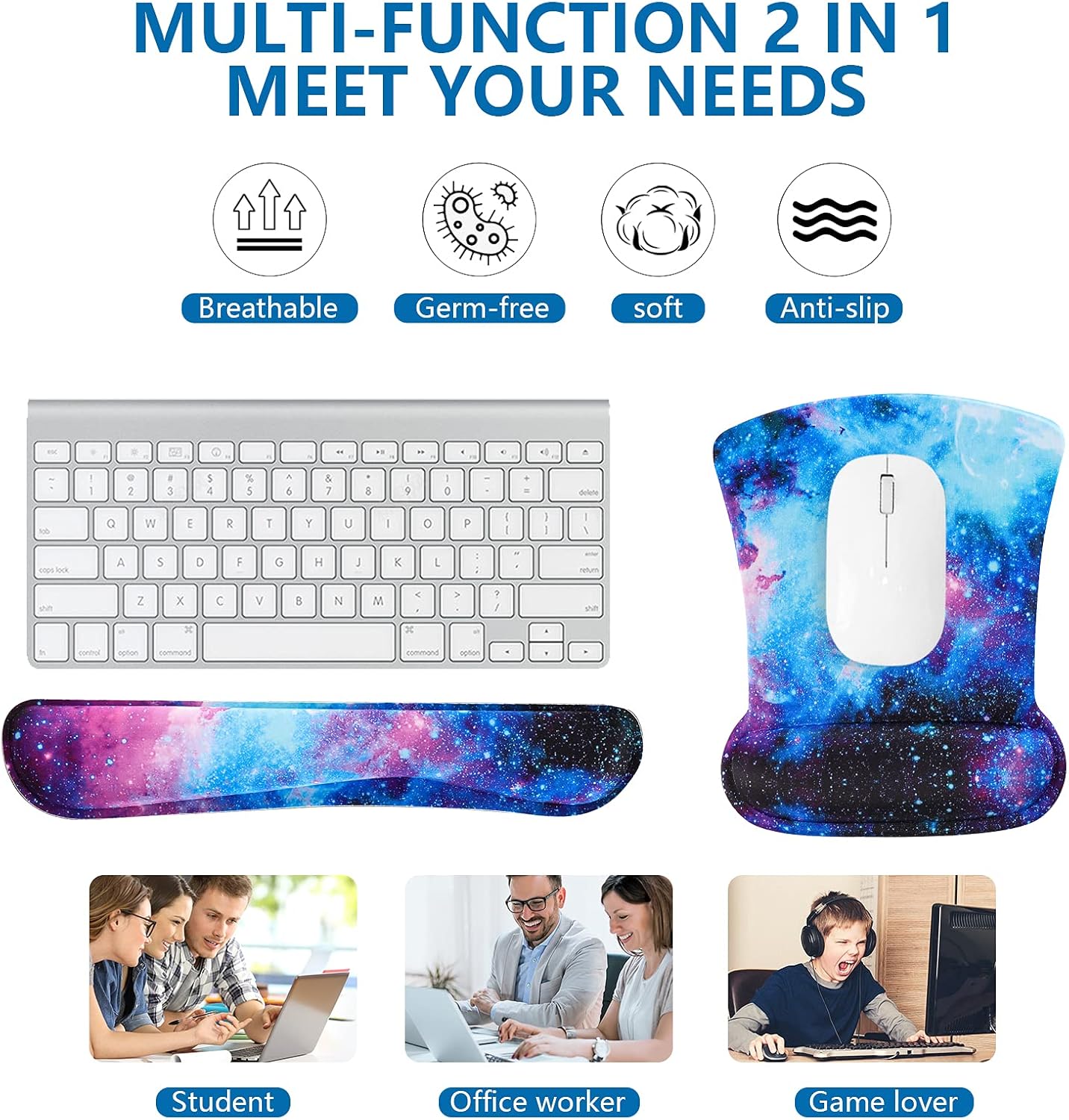 RICHEN Keyboard Wrist Rest Pad and Mouse Wrist Rest Support Mouse Pad Set,Sturdy & Comfortable & Lightweight for Easy Typing & Pain Relief-Ergonomic Support (Brown)