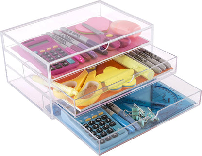 Osco X-Small Clear Acrylic Triple Drawer, (X-Small), A3274
