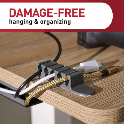 Command 5-Cord Clip Organizer and Wrap Bundle, 2 Clips, 1 Wrap and 6 Medium Strips, White, Great for Damage-Free Electronics Organization Under Desk or Wall Mount