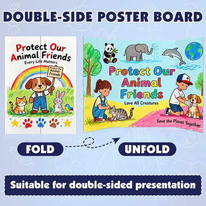 20 Pack Trifold Poster Board, 16in x 24in Corrugated Project Board, White Presentation Board, Trifold Display Board for School Project, Business Presentation, Science Fairs, Event Display
