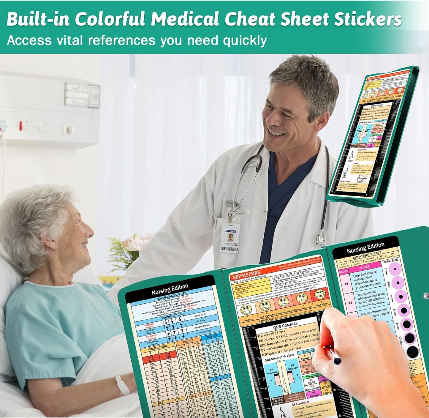 Clipboard Foldable Without Edition Cheat Sheets Aluminum 3 Layers Foldable Clipboards Pocket Size Profile Clip Clipboards Notepad for Students, Nurses,Contractor Trucker Driver