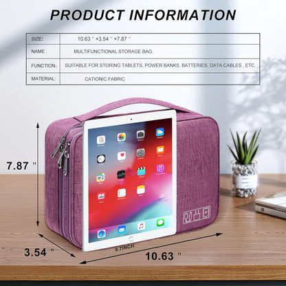 SELLYFELLY Electronic Bag Travel Cable Accessories Bag Waterproof Double Layer Electronics Organizer Portable Storage Case for Cable, Cord, Charger, Phone, Adapter, Power Bank, Kindle, Hard Drives