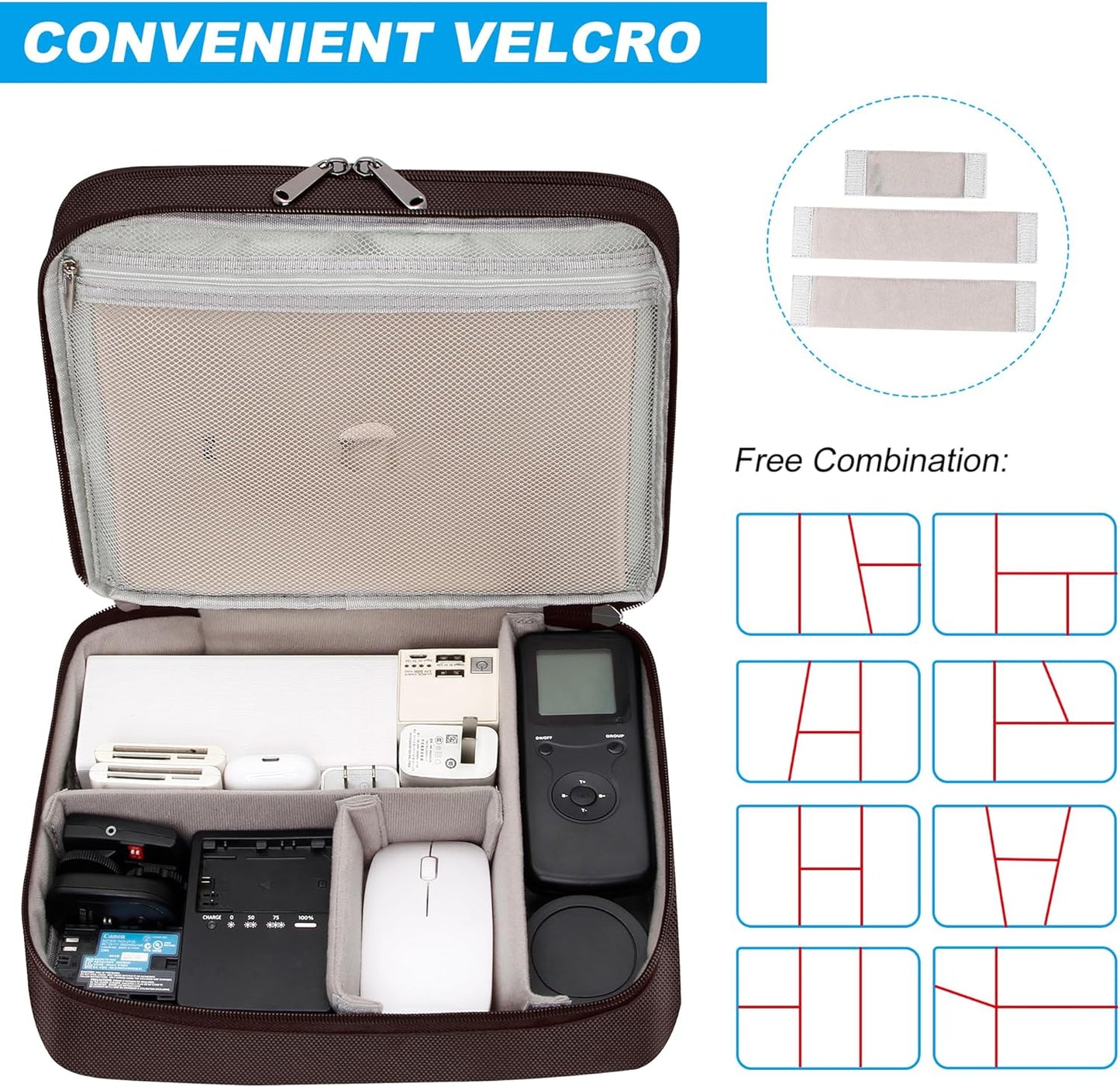 CILLA Electronics Organizer Travel, Travel Cord Organizer Case, Compact Electronics Accessories Bag for Cable, Cord, Charger, Phone