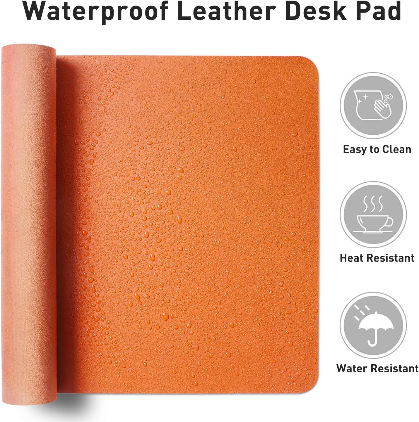 Aothia Leather Desk Pad Protector, Mouse Pad, Office Desk Mat, Non-Slip PU Leather Desk Blotter, Laptop Desk Pad, Waterproof Desk Writing Pad for Office and Home (Brown,23.6" x 13.7") - Colors A