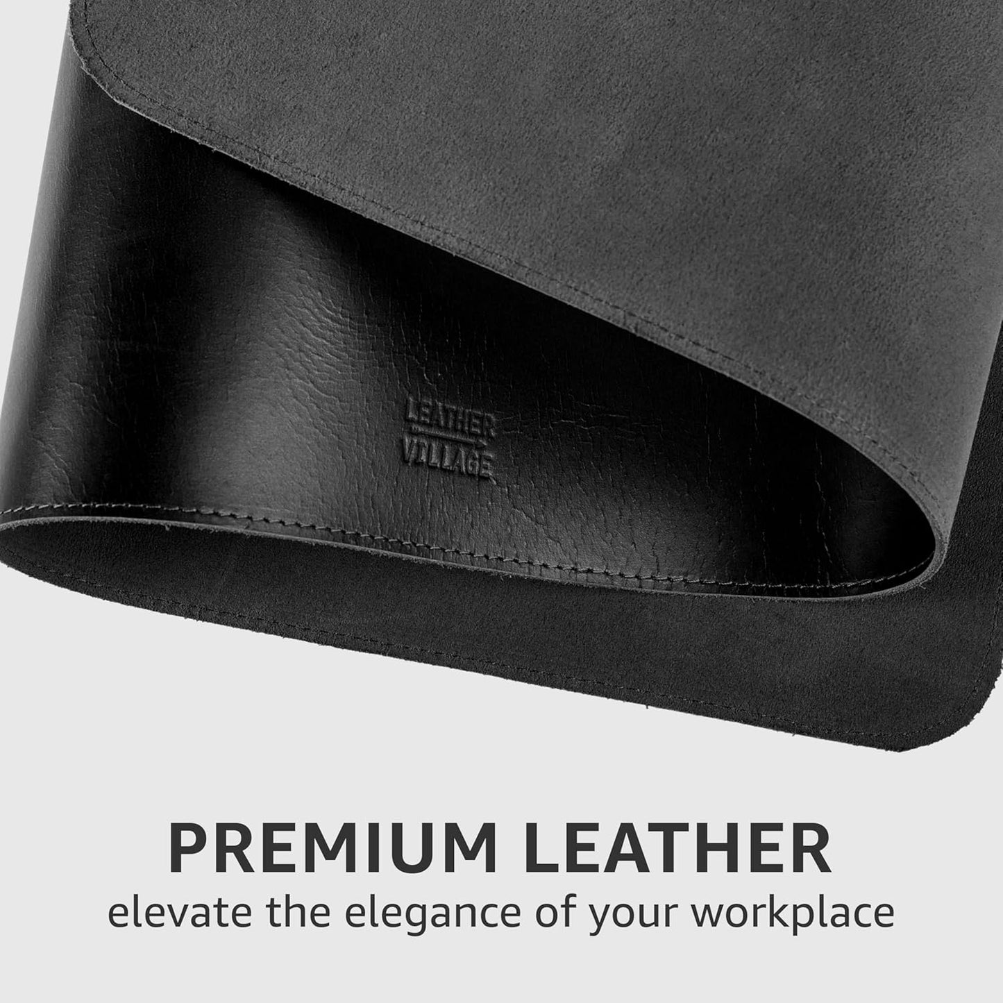 LEATHER VILLAGE Real Leather Desk Pad (3mm) Thick Double Layer Desk Mat Cover Blotter Large Full Grain Protector for Keyboard, Mouse & Laptop – Office Table Mat & Desktop Accessories–(32''x16'')-Tan