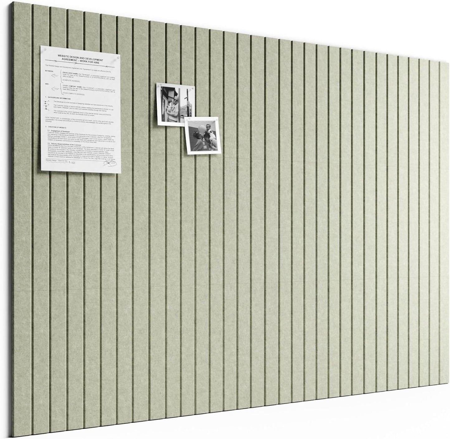Bumusty Large Cork Board Alternative-48 x 36" Felt Bulletin Board Tiles, with 30 Pushpins, 70 Adhesive Tabs, Fine-Stripe 12-Pack, Cork Boards for Office Push Pin Board Felt Board-Oatmeal