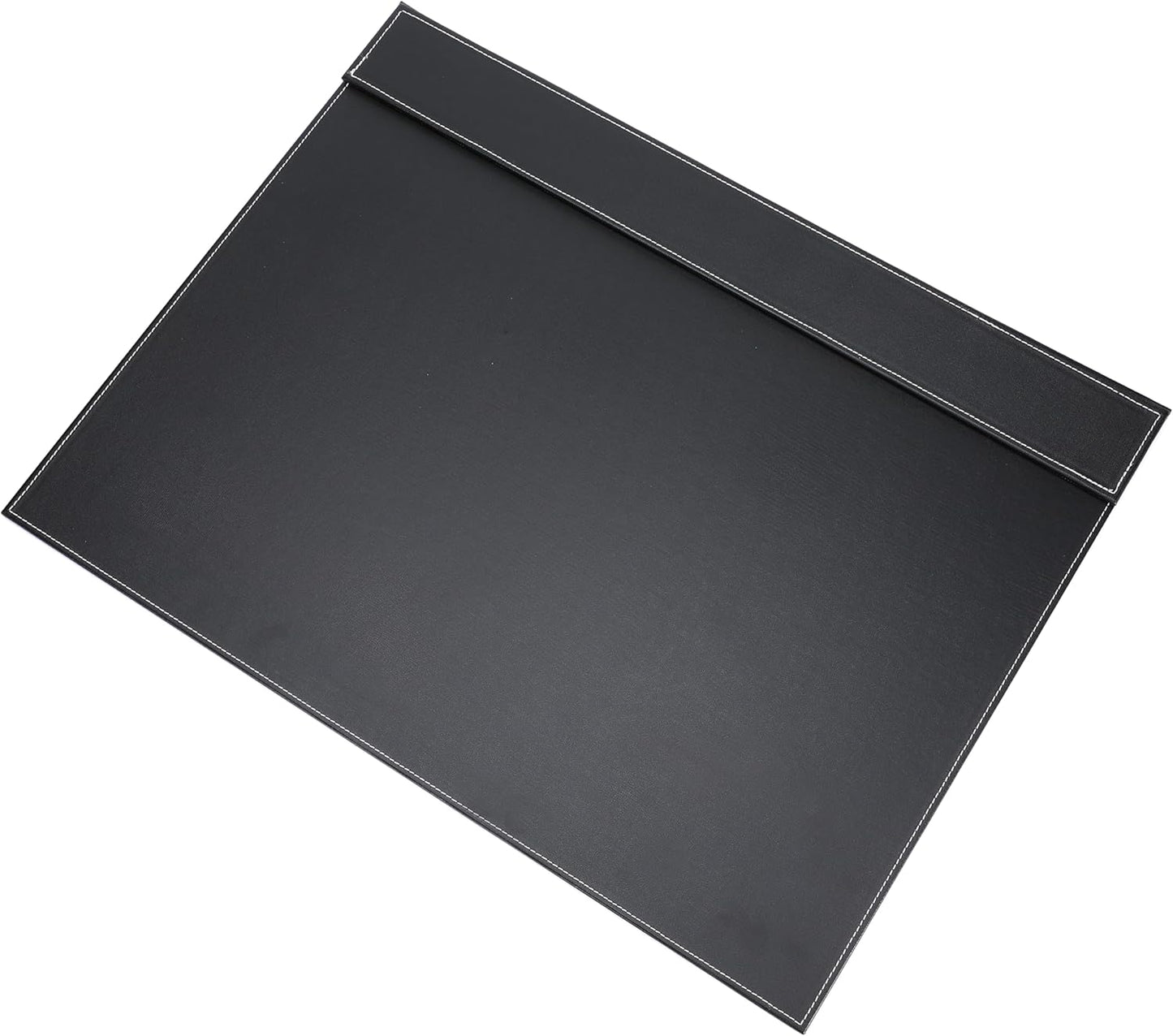 24" x 18" Leather Desk Blotter with Top Rail for Writing Leather Executive Desk Pad Protector Desk Mat for Office Home Workplace Black