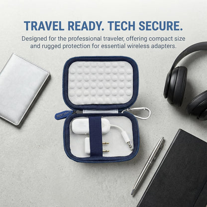Wireless Bluetooth Adapter Case Compact Protective Storage for AirFly SE/Pro 2/Pro for Avantree Relay Premium Airplane Transmitter Receiver Travel & Home Organizer Pouch, White (Box Only)