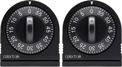 Colortrak 60 Minute Wind Up Timer, Salon Hair Color Processing Timer, Mechanical Visual Countdown for Chemical Services, Tanning, Kitchen, and Kids Activities, No Batteries Required, Black