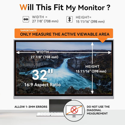 Mamol 34 Inch Curved Computer Privacy Screen Filter for 21:9 Aspect Ratio Widescreen Monitor - Anti Glare Blue Light Filter, Removable Computer Monitor Privacy Shield, Anti-Scratch Screen Protector