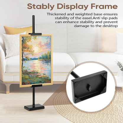 1pcs Adjustable Tabletop Easel Stand for Picture Frames, Picture Easels for Display, Gold Easel, Picture Frame Stand, Adjustable Art Easel.(18inch,Black)