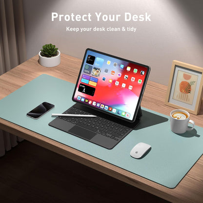 Aothia Non-Slip PU Leather Waterproof Laptop Desk Pad Protector, Blotter Mat, Writing and Mouse Pad for Office & Home, Beige, 23.6" x 13.7" - Colors A