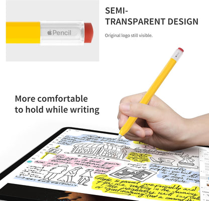 ELETIUO Silicone Case Compatible with Apple Pencil (USB-C),Protective Holder Grip Sleeve with Cap Accessories,Anti-Slip Cover Supports Magnetic Compatible with Apple Pencil 3rd Generation,Carrot