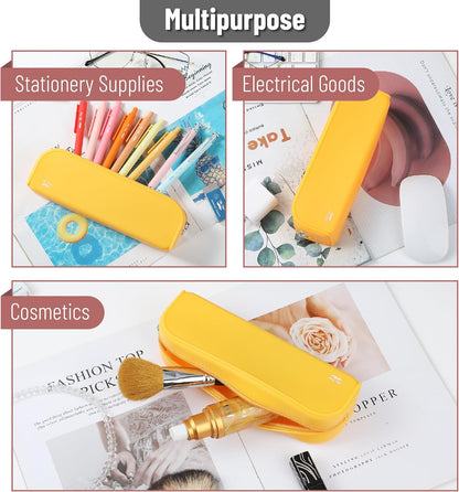 Mr. Pen- Silicone Pencil Case, Aesthetic Pencil Bag for Women, Makeup Pouch, Multifunctional Pouch for Stationery, Cosmetics and Electrical Goods Storage