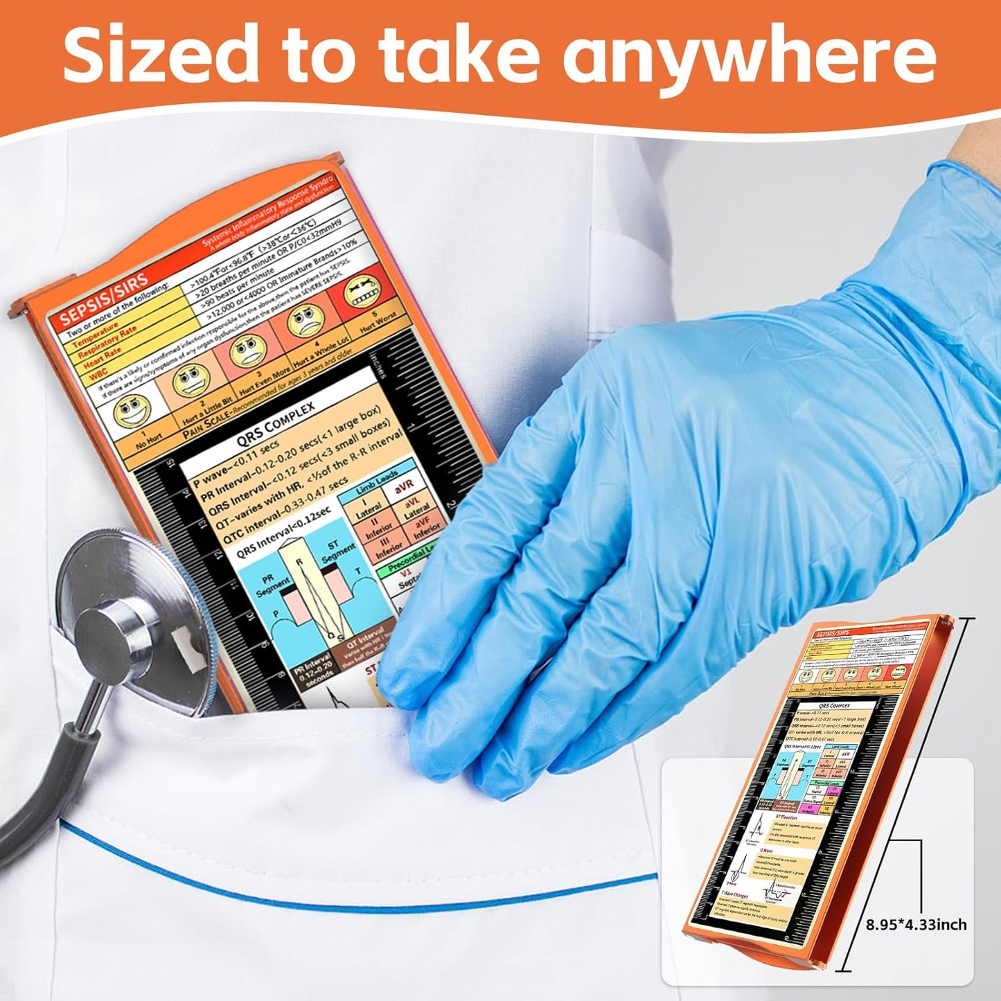 Nursing Clipboard Foldable Nurse Clipboards: Folding Medical Clipboard with Nursing Edition Cheat Sheets Pocket Size Foldable Clipboards for Nurses Clinical Clip Board for Students Doctors Green