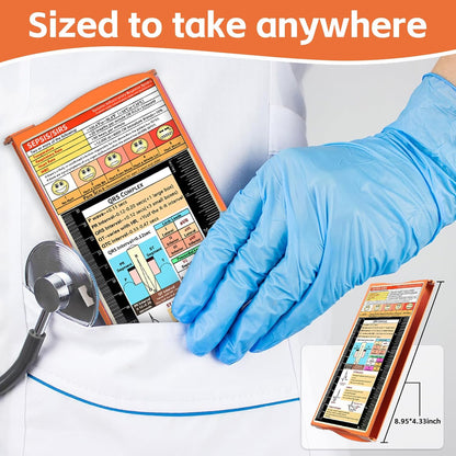 Nursing Clipboard Foldable Nurse Clipboards: Folding Medical Clipboard with Nursing Edition Cheat Sheets Pocket Size Foldable Clipboards for Nurses Clinical Clip Board for Students Doctors Green
