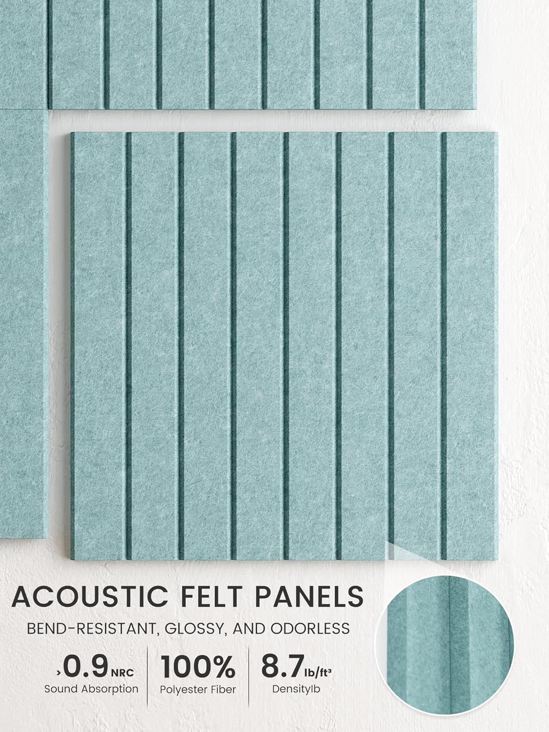 Bumusty Large Cork Board Alternative-48 x 36" Felt Bulletin Board Tiles, with 30 Pushpins, 70 Adhesive Tabs, Fine-Stripe 12-Pack, Cork Boards for Office Push Pin Board Felt Board-Oatmeal