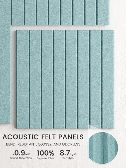 Bumusty Large Cork Board Alternative-48 x 36" Felt Bulletin Board Tiles, with 30 Pushpins, 70 Adhesive Tabs, Fine-Stripe 12-Pack, Cork Boards for Office Push Pin Board Felt Board-Oatmeal