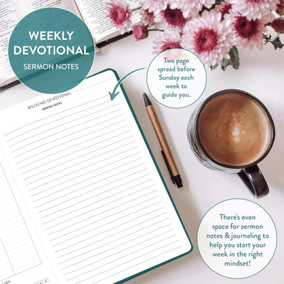 Christian Planner 2026 Daily Planner - Faith Based Monthly and Weekly Planner, Vision Board, and Habit Tracker - 2026 Calendar, Personal Organizer and Devotional Journal (Hardcover, Pine)