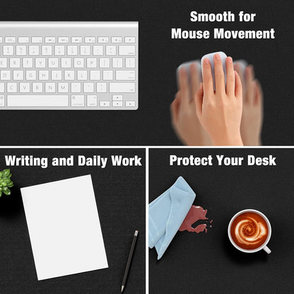 Hsurbtra Desk Pad, 23.6" x 13.8" PU Leather Desk Mat, M Extended Mouse Pad, Waterproof Desktop Blotter Protector, Non-Slip Ultra Thin Small Laptop Keyboard Writing Mat for Office Home, Pink