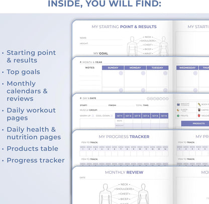 Clever Fox Fitness & Food Journal – Nutrition & Workout Planner for Women & Men – Diet & Gym Exercise Log Book with Calendars, Diet & Training Trackers - Undated, A5 Size, Hardcover (Forest Green)