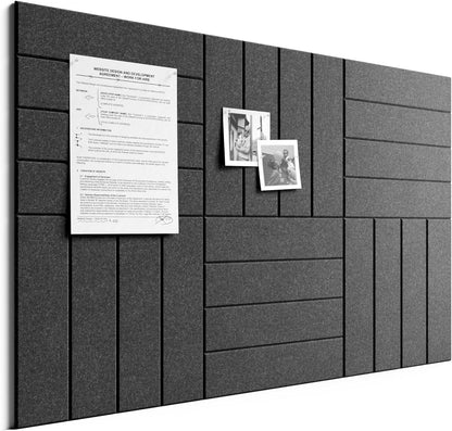 Bumusty Large Cork Board Alternative-48 x 36" Felt Bulletin Board Tiles, with 30 Pushpins, 70 Adhesive Tabs, Bold-Stripe 12-Pack, Cork Boards for Office Push Pin Board Felt Board-Carbon Blue