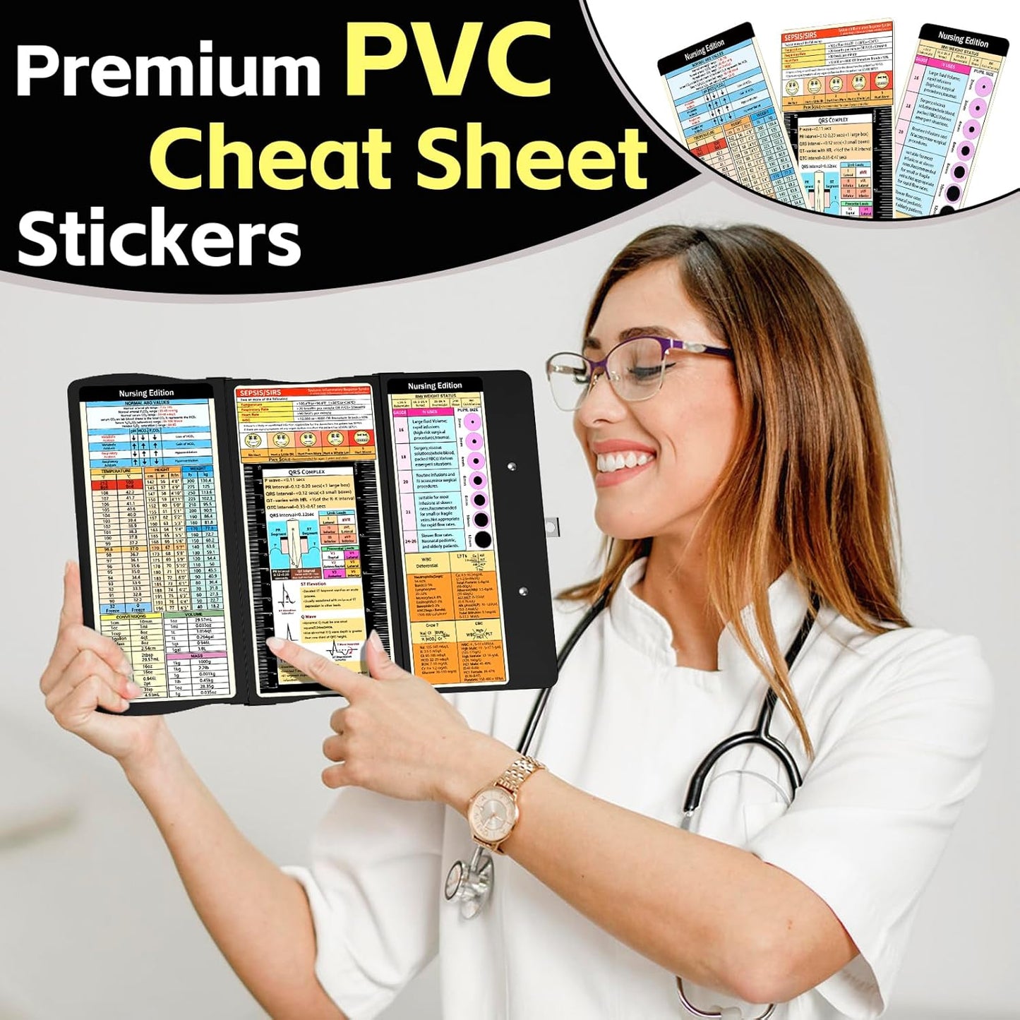 Nursing Clipboard Foldable Nurse Clipboards: Folding Medical Clipboard with Nursing Edition Cheat Sheets Pocket Size Foldable Clipboards for Nurses Clinical Clip Board for Students Doctors Green