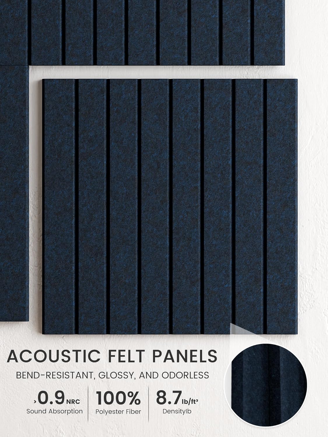 Bumusty Large Cork Board Alternative-48 x 36" Felt Bulletin Board Tiles, with 30 Pushpins, 70 Adhesive Tabs, Fine-Stripe 12-Pack, Cork Boards for Office Push Pin Board Felt Board-Oatmeal