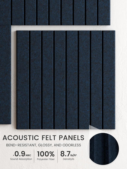 Bumusty Large Cork Board Alternative-48 x 36" Felt Bulletin Board Tiles, with 30 Pushpins, 70 Adhesive Tabs, Fine-Stripe 12-Pack, Cork Boards for Office Push Pin Board Felt Board-Oatmeal