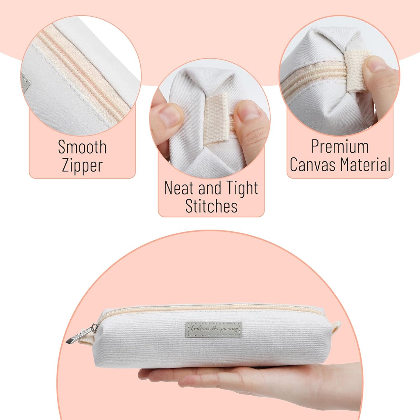 Mr. Pen- Cute Pencil Case Pouch, Multipurpose Canvas Bible Pencil Pouch, Smooth Zipper, Premium Material, Neat Stitches, Ideal for Stationery, Cosmetics, Electronics, School, Office, Travel