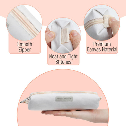 Mr. Pen- Cute Pencil Case Pouch, Multipurpose Canvas Bible Pencil Pouch, Smooth Zipper, Premium Material, Neat Stitches, Ideal for Stationery, Cosmetics, Electronics, School, Office, Travel