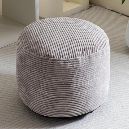 HIGOGOGO Round Stuffed Pouf Ottoman, Corduroy Poufs with Foam Chunk Filling, Furry and Fluffy Pouf Foot Stool Storage Ottoman, 20 X 15 Floor Poufs Foot Rest for Living Room, Dark Grey