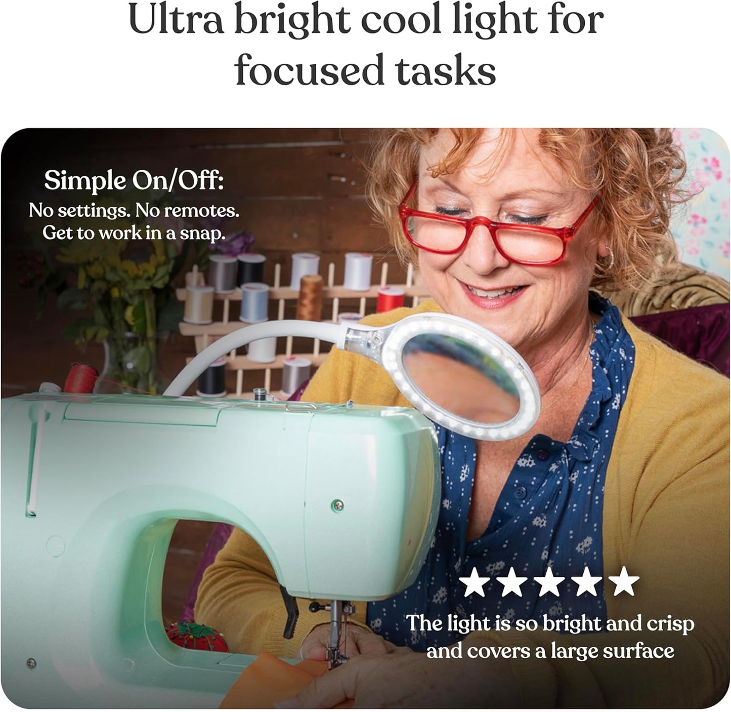 Brightech LightView Pro Flex 2 in 1 Magnifying Desk Lamp, 2.25x Light Magnifier, Adjustable Gooseneck Magnifying Glass with Light for Crafts, Reading, Close Work