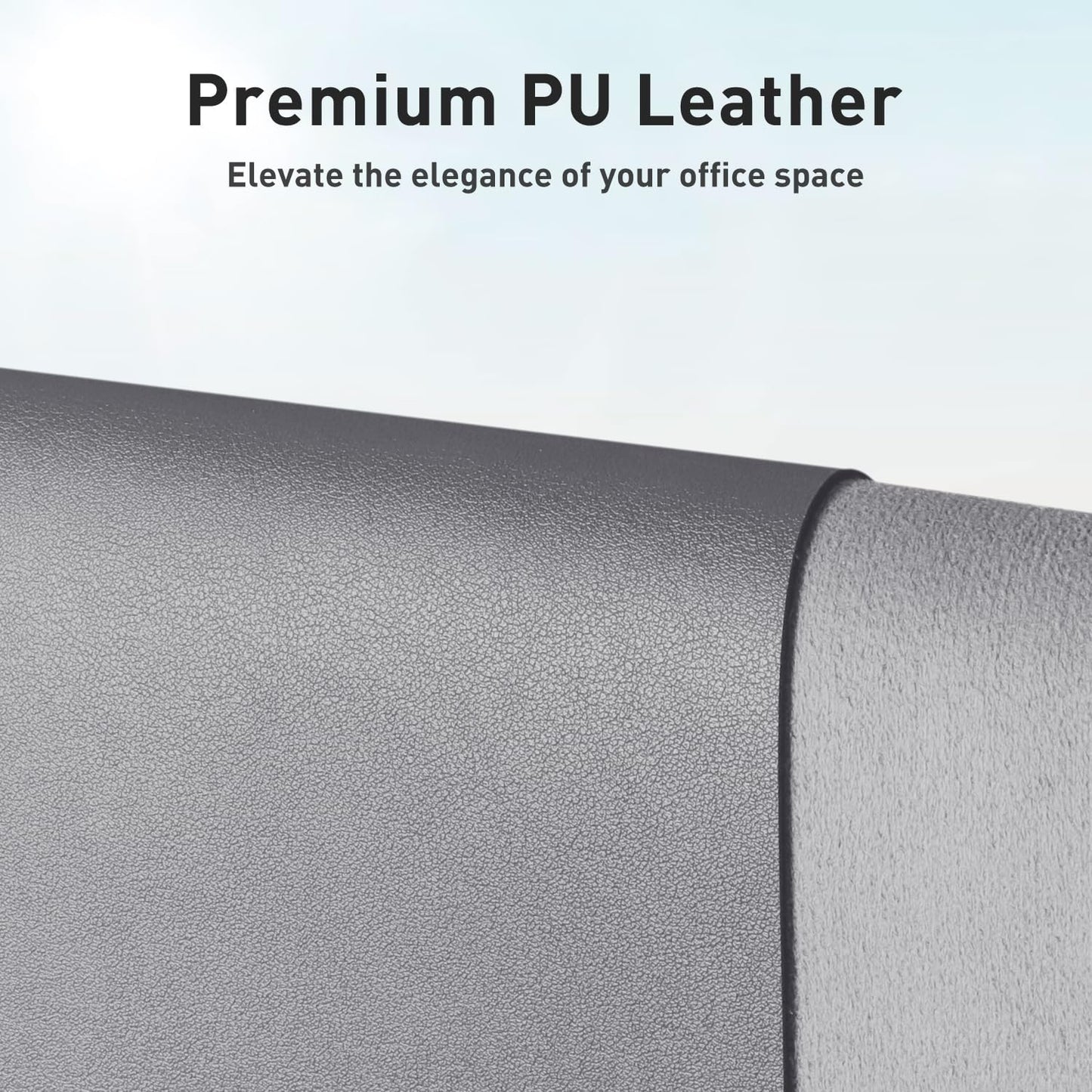 Aothia Leather Office Desk Pad Protector, Non-Slip PU Leather Desk Blotter, Waterproof Laptop Writing Mouse Pad for Office and Home, Black, 31.5" x 15.7" - Colors B