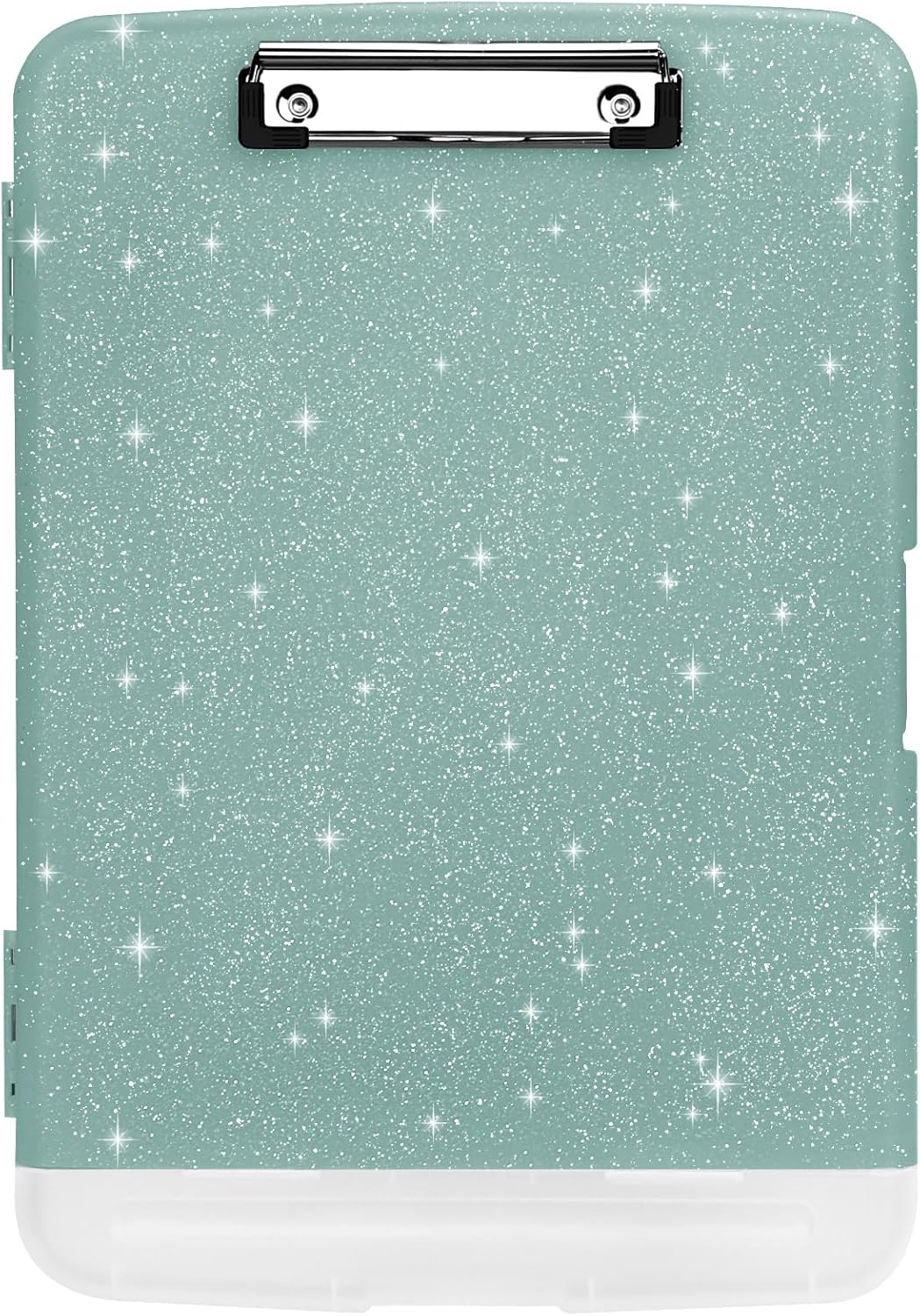 Glitter Clipboard with Storage,Storage Clipboard with Pen Holder,A4 Binder Clip Boards 8.5x11 with Low Profile Clip,Side Opening Sparkle Clipboards, Clipboards Folder for Office Supplies-Starry Black