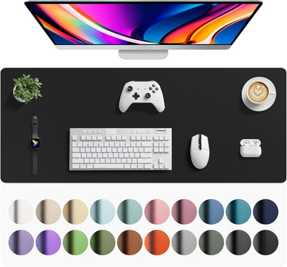 Aothia Non-Slip PU Leather Waterproof Laptop Desk Pad Protector, Blotter Mat, Writing and Mouse Pad for Office & Home, Beige, 23.6" x 13.7" - Colors A
