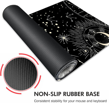 Galdas Mouse Pad For Gaming,Forest Background Pattern XXL XL Large Mouse Mat Long Extended MousePad Desk Mat Non-Slip Rubber Mice Pads Stitched Edges Thin (31.5 x 11.8 x 0.12 Inches) Tree