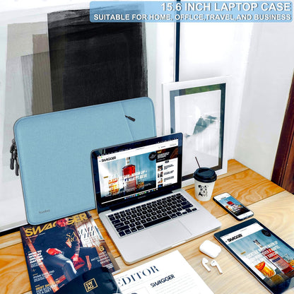 Laptop Sleeve Case 13.3 inch, Shockproof Protective Computer Cover with Accessories Pocket, Portable Laptop Bag Compatible with MacBook Air/Pro 13-13.3 inch, Compatible for MacBook Pro 14 inch, Black | Shockproof