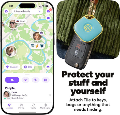 Life360 Tile - Bluetooth Tracker, Keys Finder and Item Locator for Keys, Bags and More. Phone Finder. Both iOS and Android Compatible. 2-Pack (Black/White)