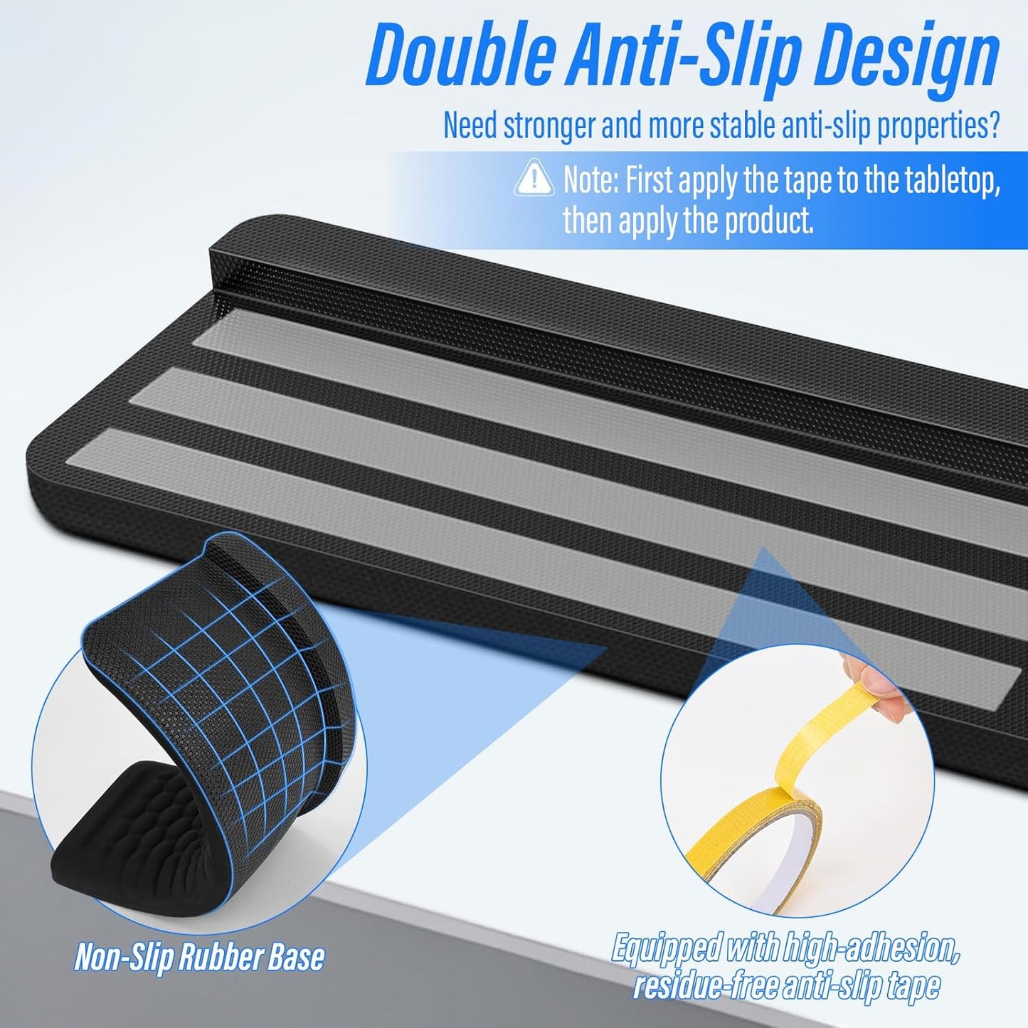 ELZO Desk Elbow Pads (2-Pack) L-Shaped Rest for Desk, Ergonomic Arm Rest Support, Memory Foam Desk Edge Cushion for Palm, Wrist & Forearm, Prevents Elbow & Wrist Strain
