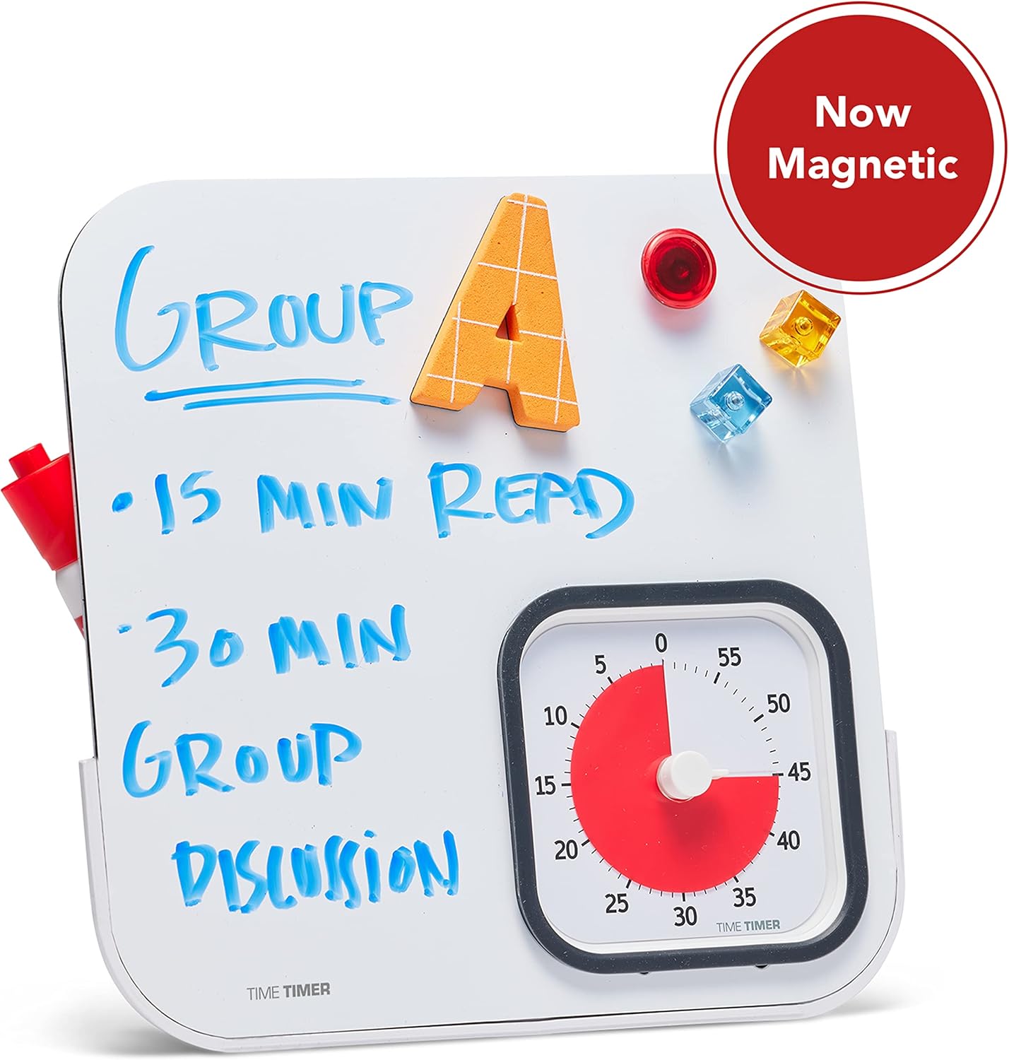TIME TIMER MOD with Dry Erase Board — 60-Minute Visual Countdown Timer with Magnetic Whiteboard — for Notes, Chores, Classroom and Office Reminders, Visual Schedules, for Kids and Adults (Blue)