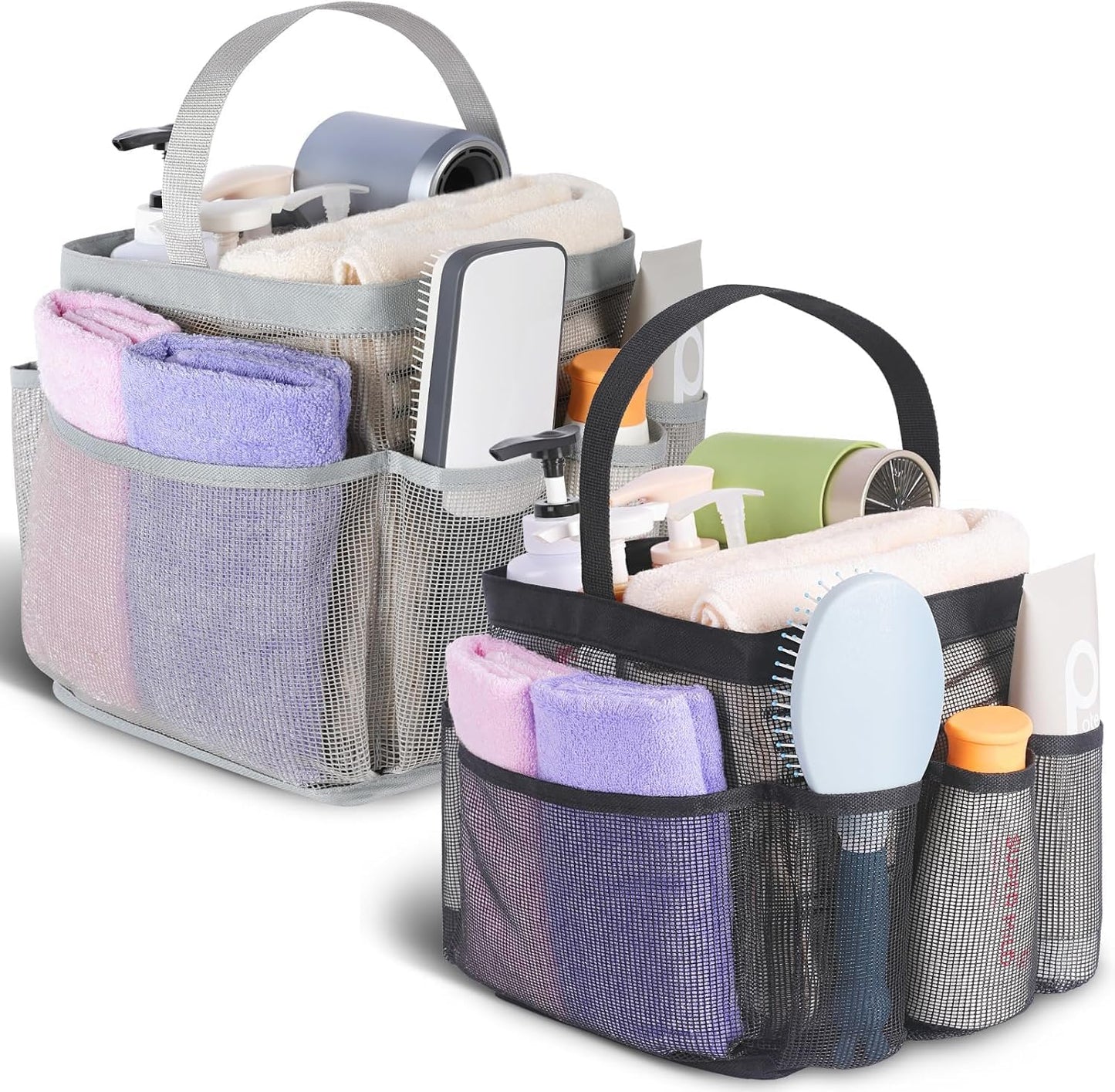 EUDELE Mesh Shower Caddy Portable for College Dorm Room Essentials, Shower Caddy Dorm with 8-Pocket Large Capacity for Beach, Swimming, Gym, Travel essentials