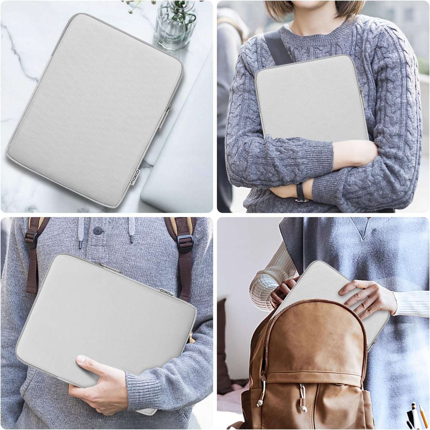 MoKo 7-8 Inch Tablet Sleeve Bag, Polyester Pouch Cover Case Fits iPad mini (A17 Pro) 8.3" 2024, iPad mini 6/5/4/3/2/1, Samsung Galaxy Tab S2 8.0, Tab A 8.0, ZenPad Z8s 7.9,Black